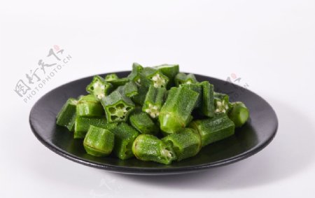 秋葵蔬菜配菜背景海报素材图片