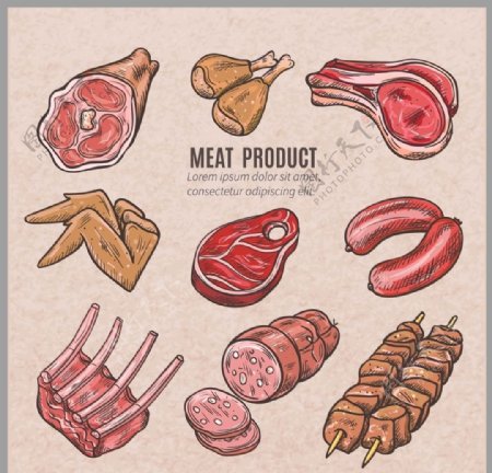 肉肉制品鲜肉食品图片