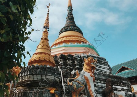 泰国旅游旅行建筑背景海报素材图片