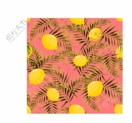 水果柠檬素材数码印花图片