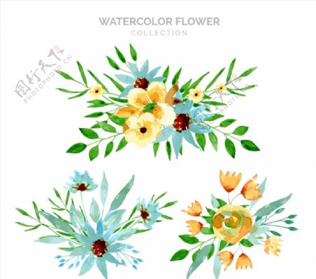 水彩绘花束设计图片