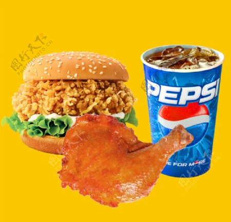 双人套餐鸡米花餐厅KFC图片
