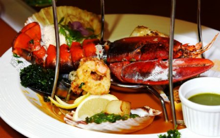 美味西餐海鲜龙虾图片