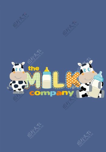 奶牛牛奶字母图片