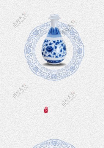 中国风青花瓷背景图片