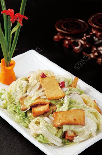白菜煎豆腐图片