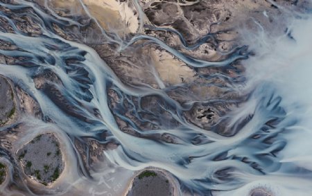 山川河流地质纹理蓝色背景质感图片