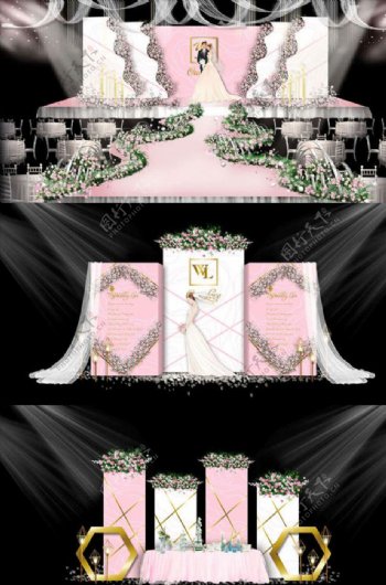 粉色主题婚礼图片