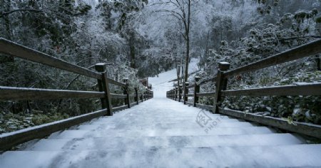 雪地楼梯图片