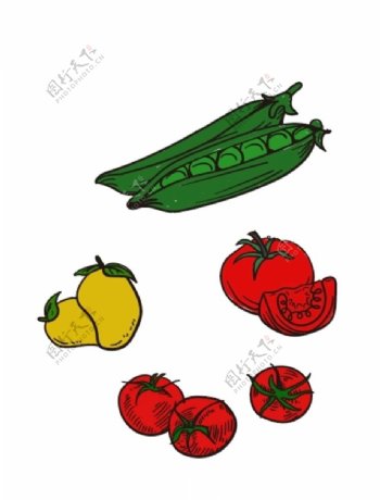 手绘蔬菜元素图片