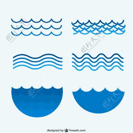 蓝色波浪设计图片