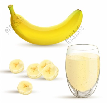香蕉与香蕉汁图片