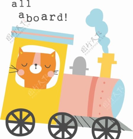 火车猫图片