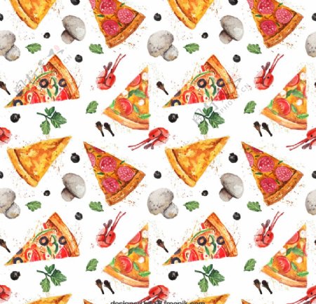 披萨和蘑菇背景图片