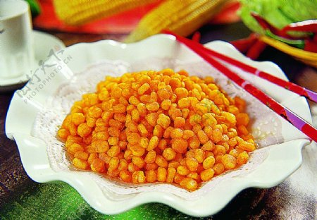 家常菜咸蛋黄焗玉米粒图片