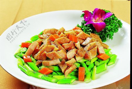 豫菜芦笋炒肉眼丁图片
