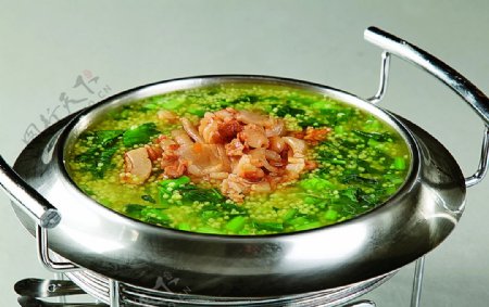浙菜小米青菜汆咸肉图片