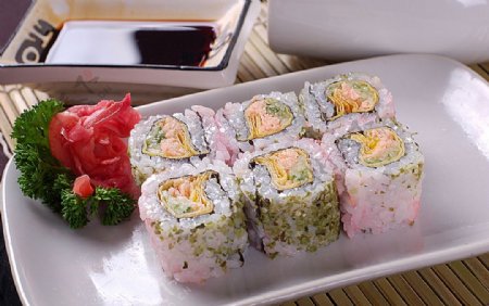 寿司类吞拿鱼三色卷图片