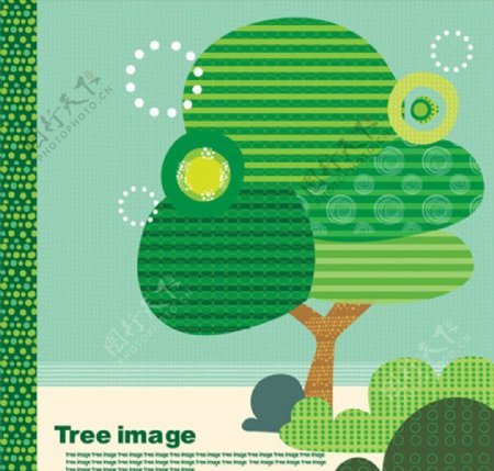 树木元素插画图片