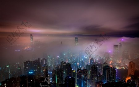 城市夜景繁华上海外滩图片