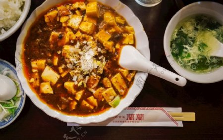 麻婆豆腐洋葱豆腐中国菜图片