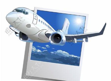 飞机卡通插画素材图片