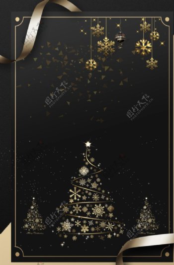 黑金圣诞节海报图片