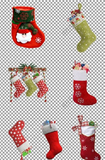 圣诞节红色可爱装饰袜子图片